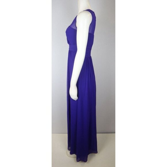 CHAPS - WOMEN'S PURPLE SLEEVELESS LONG EVENING GOWN - SIZE 2 - Picture 4 of 8